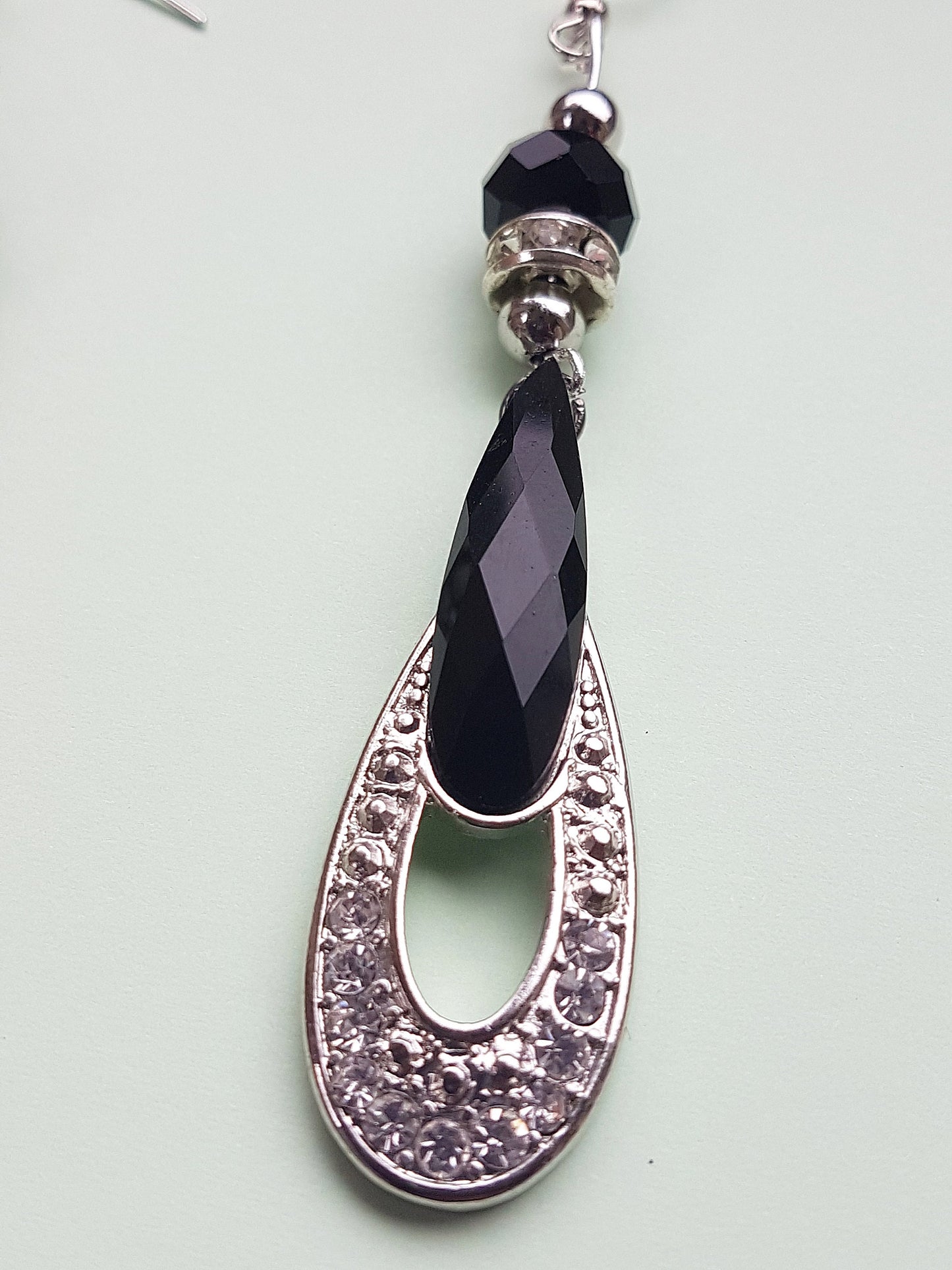 Black White Art Nouveau Upcycle Earrings