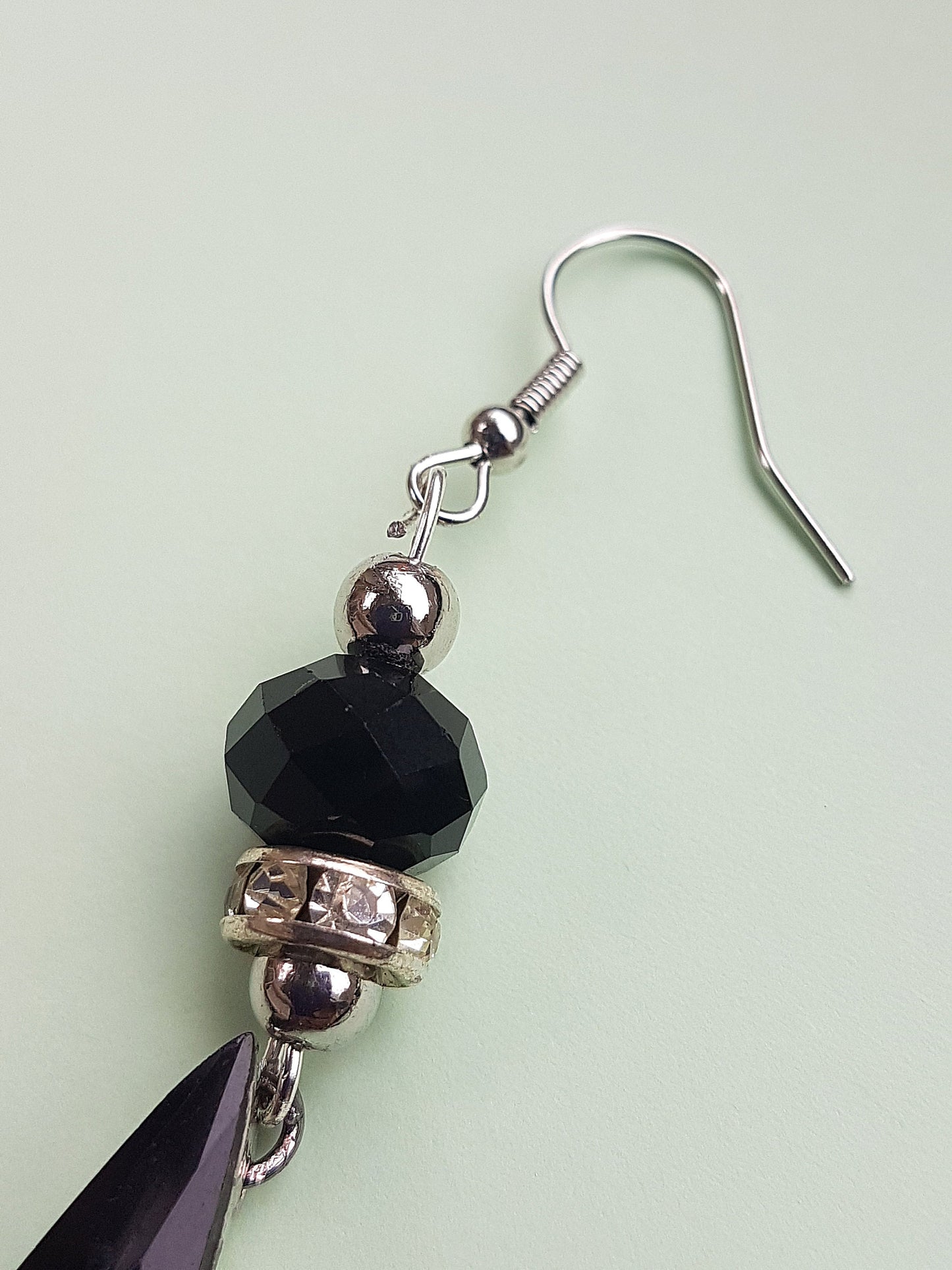 Black White Art Nouveau Upcycle Earrings