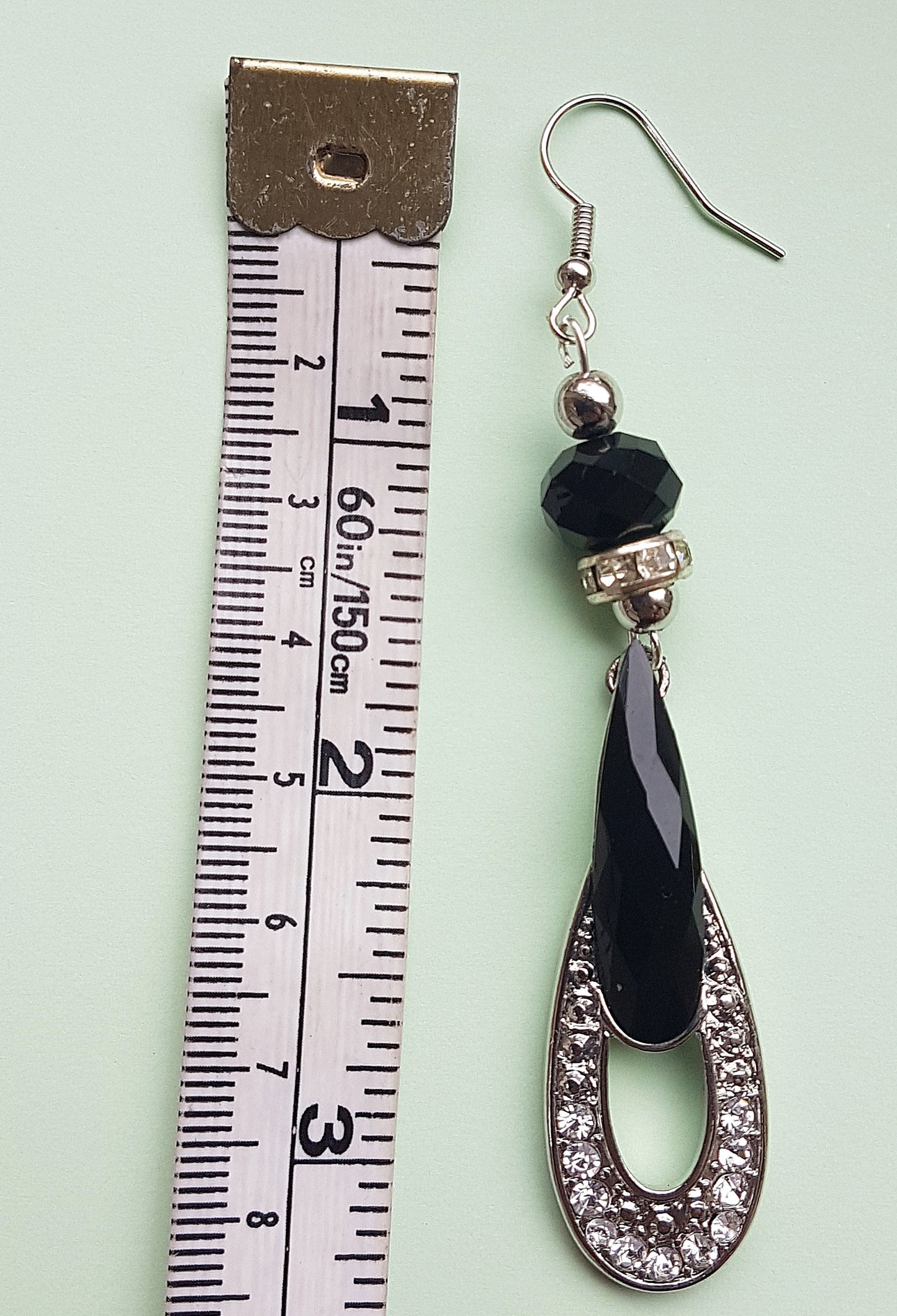 Black White Art Nouveau Upcycle Earrings