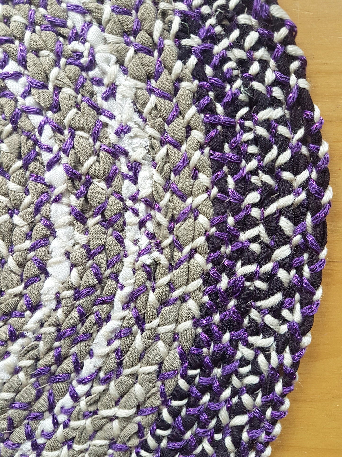 Handmade Coaster Purple, Brown, Cream