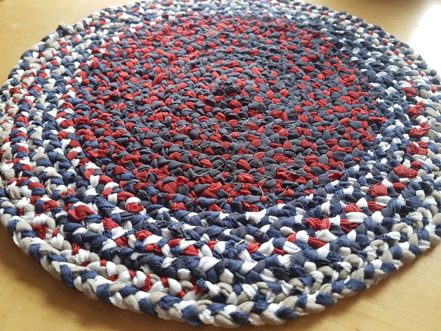 Handmade Coaster Brown Blue White Terracotta