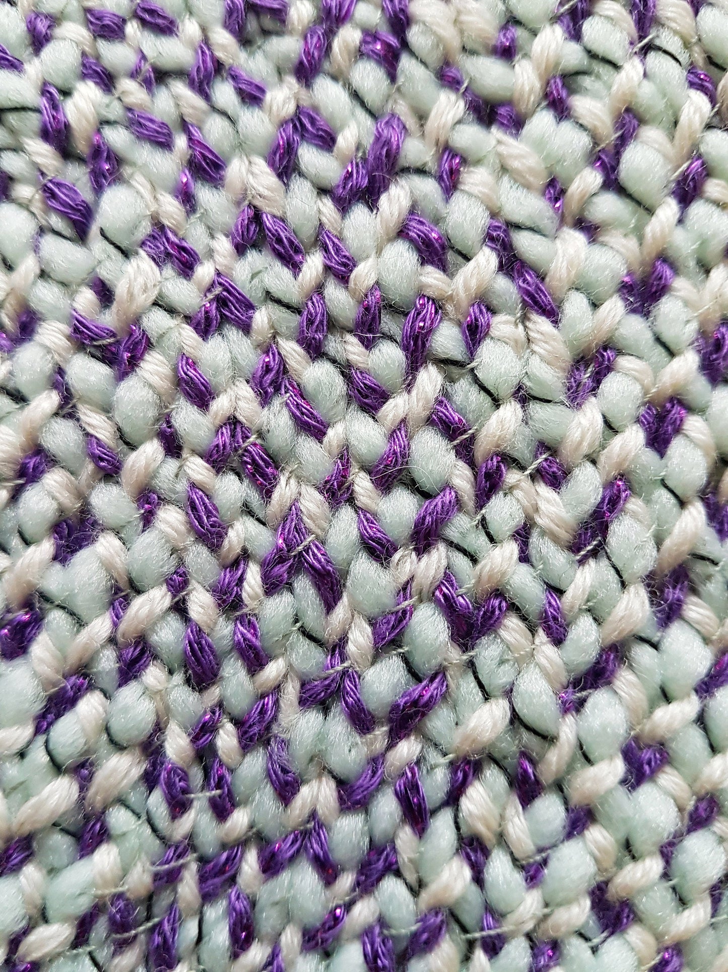 Handmade Coaster Centrepiece Green Purple Cream