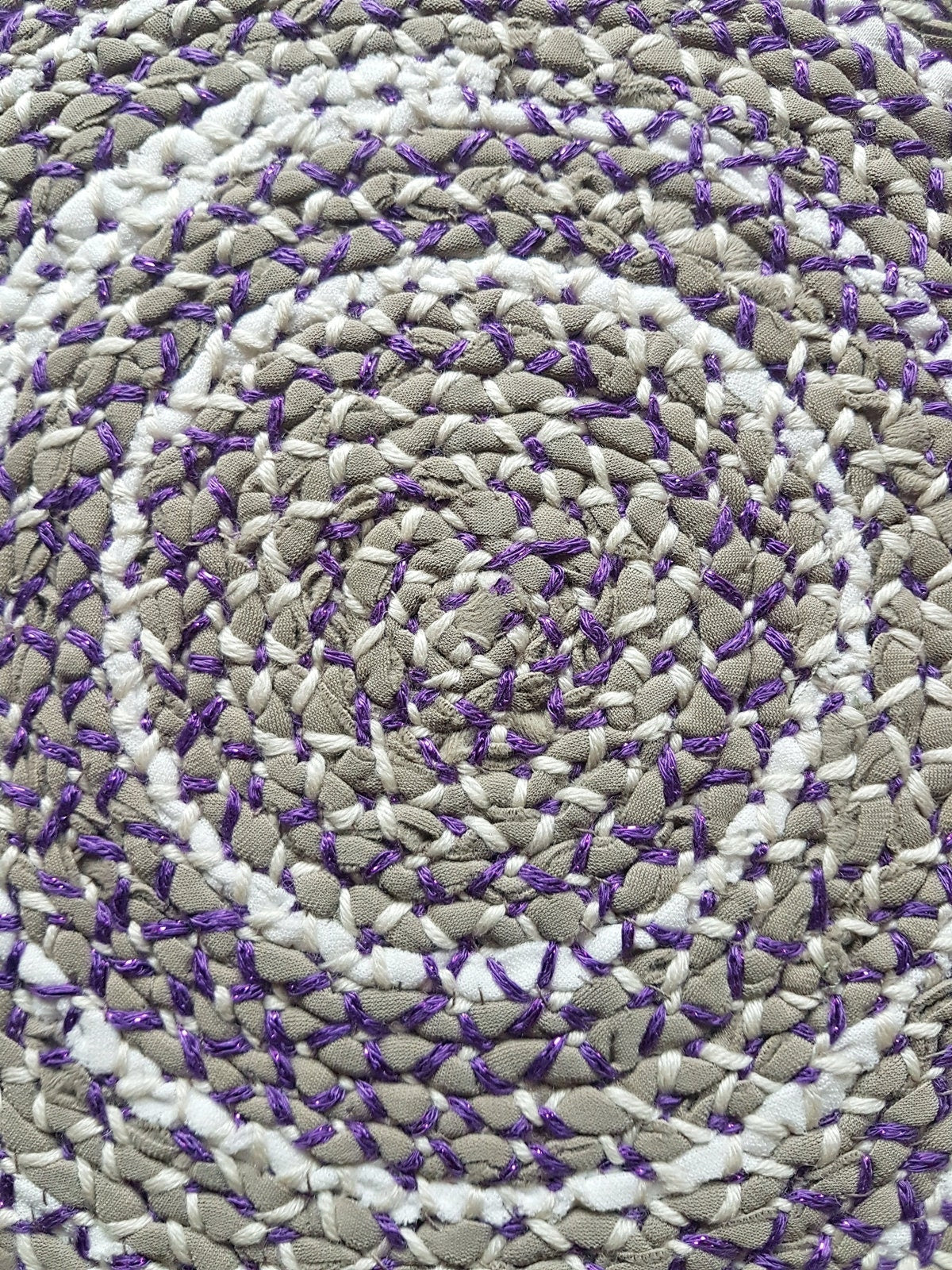 Handmade Coaster Purple, Brown, Cream