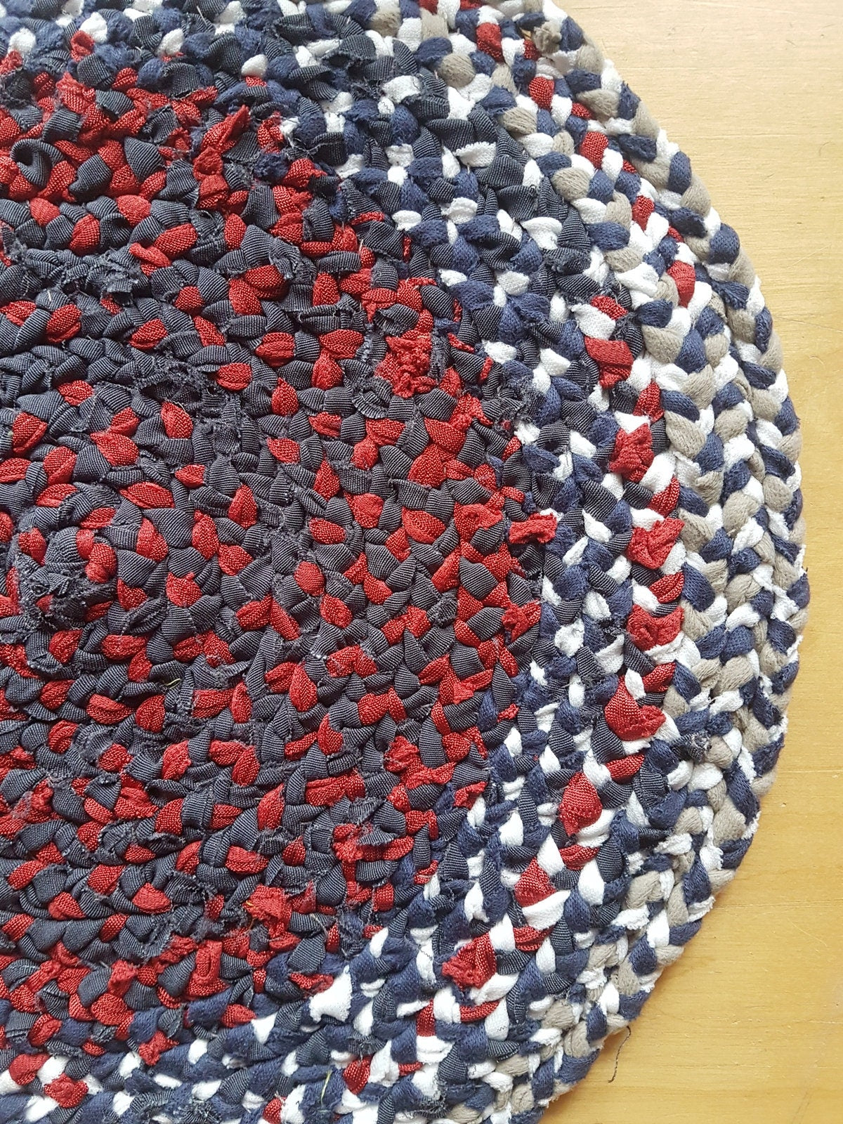 Handmade Coaster Brown Blue White Terracotta