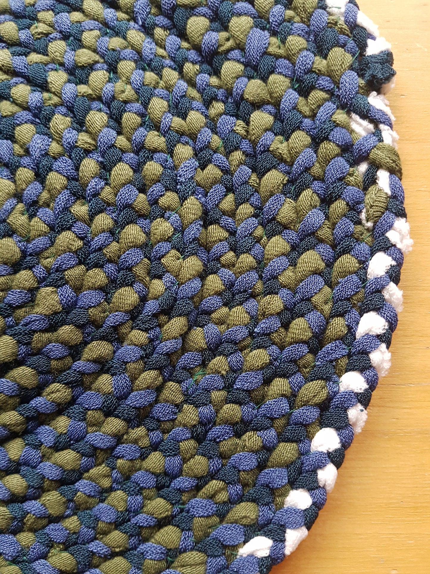 Handmade Coaster Blue Green and White