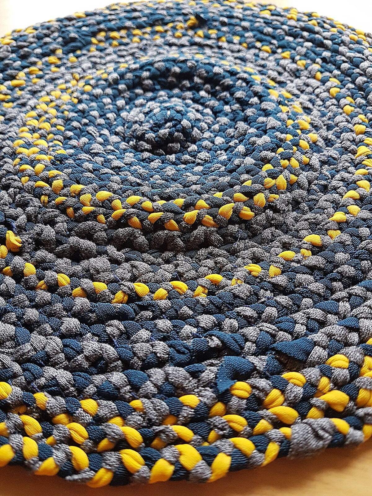 Handmade Coaster Green Mustard Yellow Grey