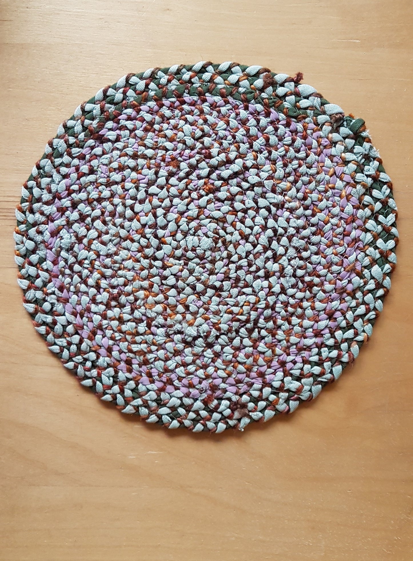 Handmade Coaster Pink Green Brown