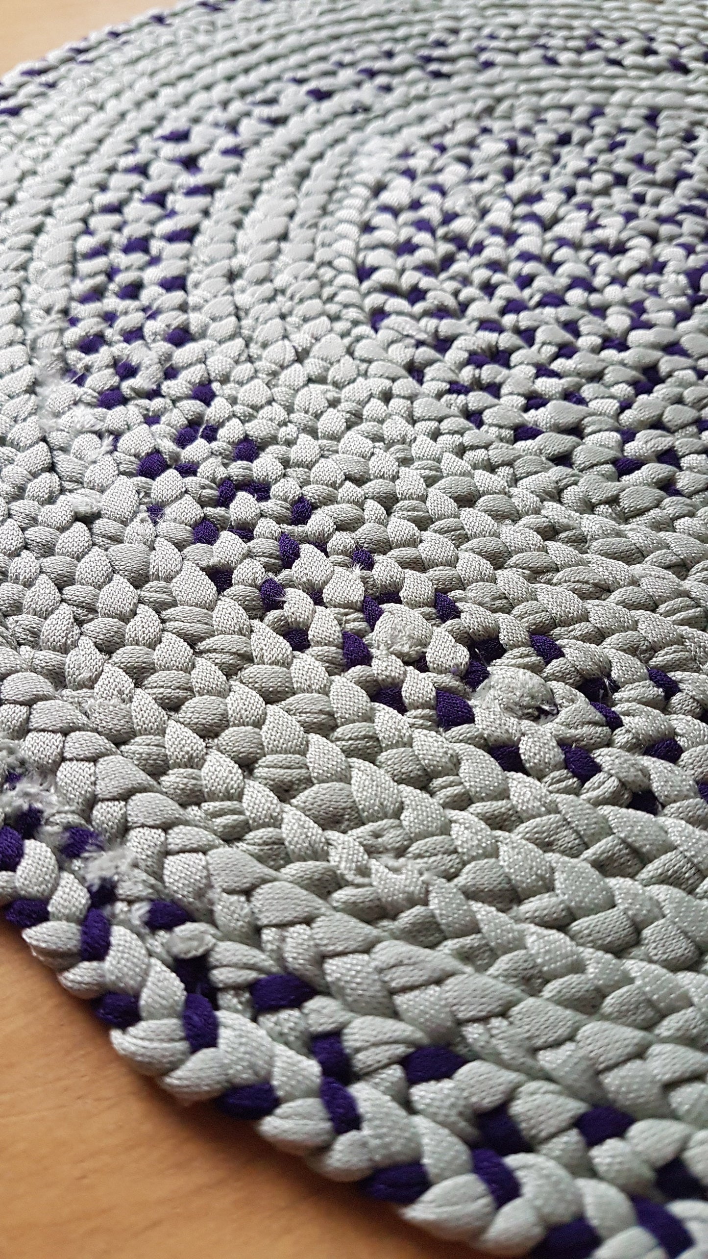 Handmade Round Coaster Centrepiece Green Purple