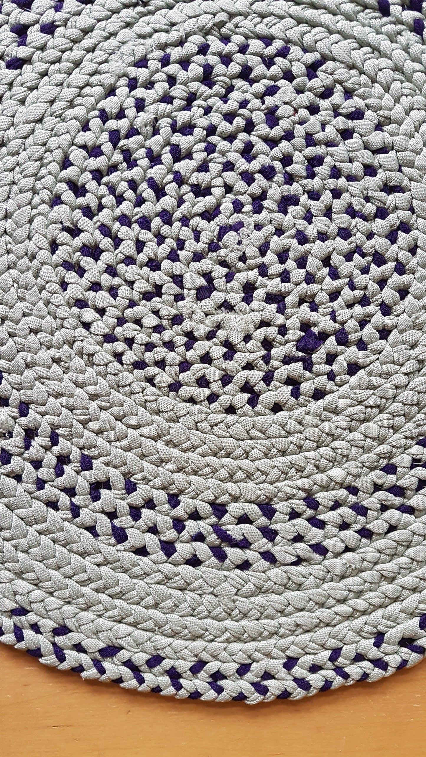 Handmade Round Coaster Centrepiece Green Purple
