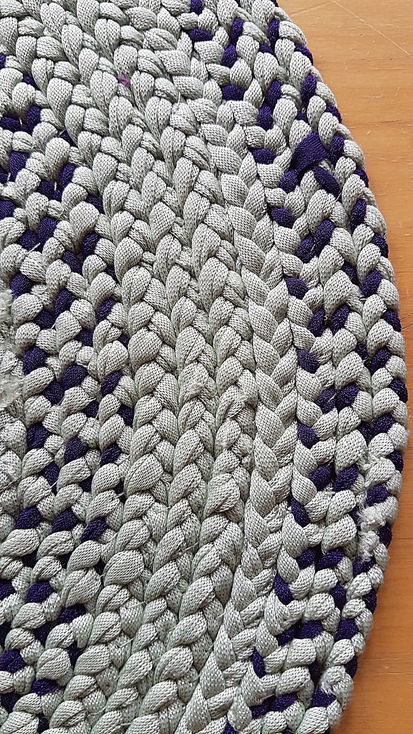 Handmade Round Coaster Centrepiece Green Purple