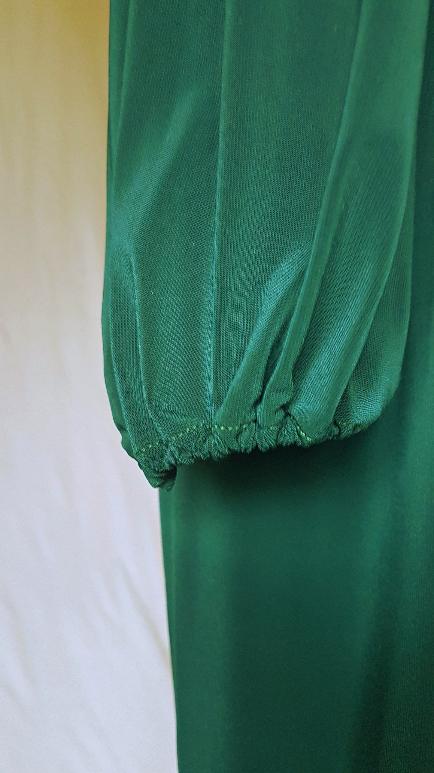 Bottle Green Long Sleeve Grecian Drape Dress